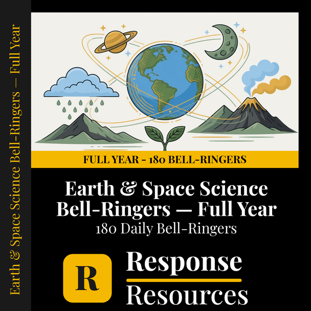 Earth & Space Science Bell Ringers FULL YEAR - 180 Warm-Ups (6-8)