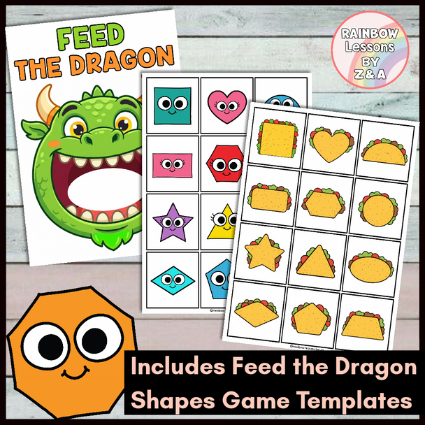 Feed the Dragon | Shapes Activities | Number Games | Dragons Love Tacos Activity