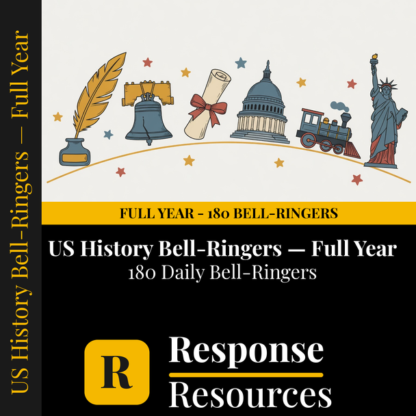 US History Bell Ringers FULL YEAR - 180 Daily Warm-Ups (Grades 6-8)