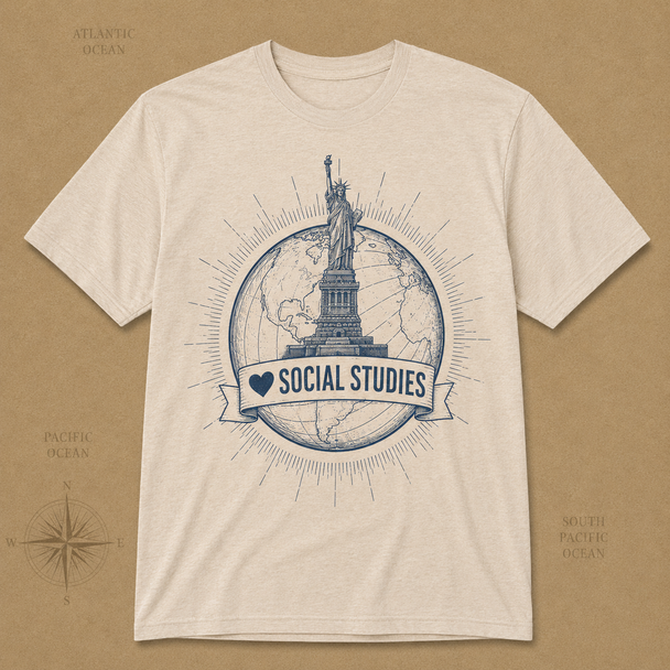 I Heart Social Studies Shirt - Comfort Colors and Next Level 