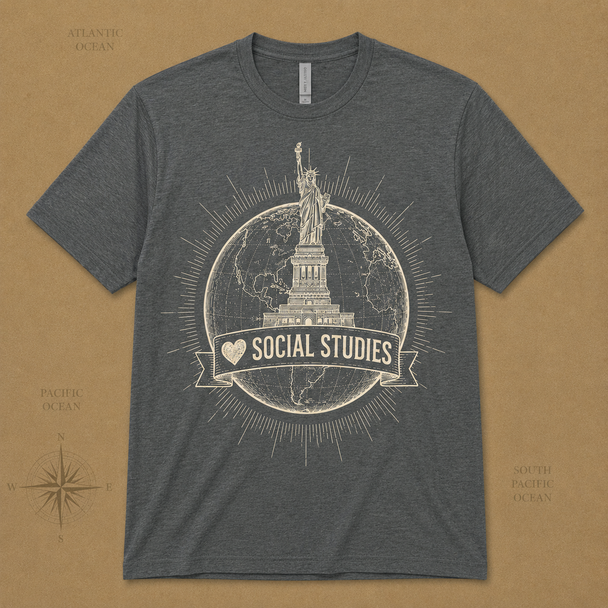 I Heart Social Studies Shirt - Comfort Colors and Next Level 
