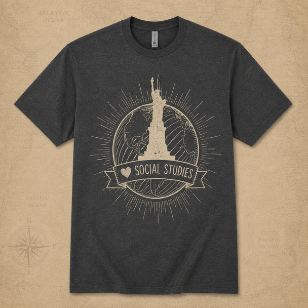 I Heart Social Studies Shirt - Comfort Colors and Next Level 