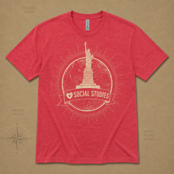 I Heart Social Studies Shirt - Comfort Colors and Next Level 