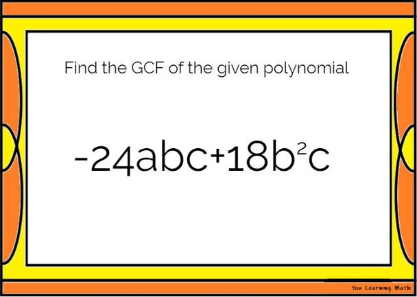 Factoring Polynomials by Greatest Common Factor (GCF)- Google Forms Quiz