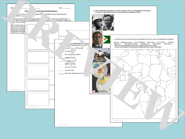 The Decolonization of Africa Timeline Map Image Analysis Stations Activity