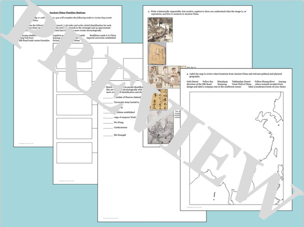 Ancient China Timeline Map Image Analysis Stations Activity