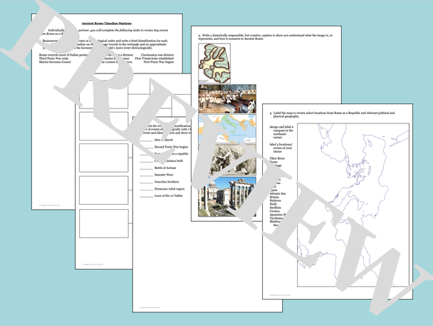 Rome as a Republic Timeline Map Image Analysis Stations Activity