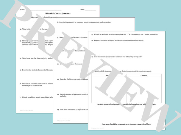 The Vietnam War DBQ and Activities Bundle