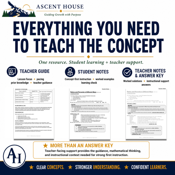 Ratios and Percents in Different Ways Student Notes | Grade 6 Math | TEKS 6.4E