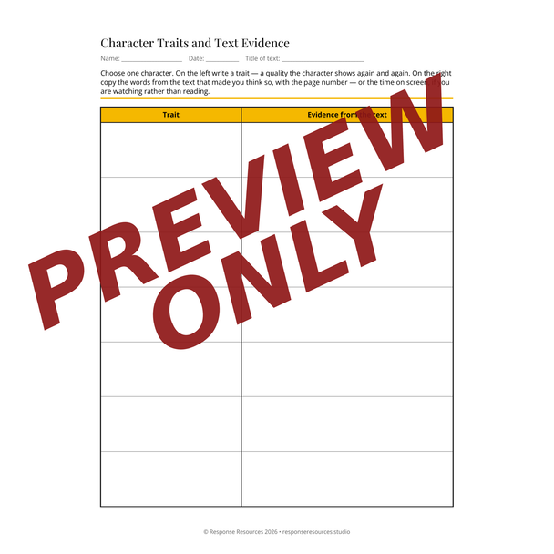 Character Chart | 14 Character Analysis Graphic Organizers Any Text
