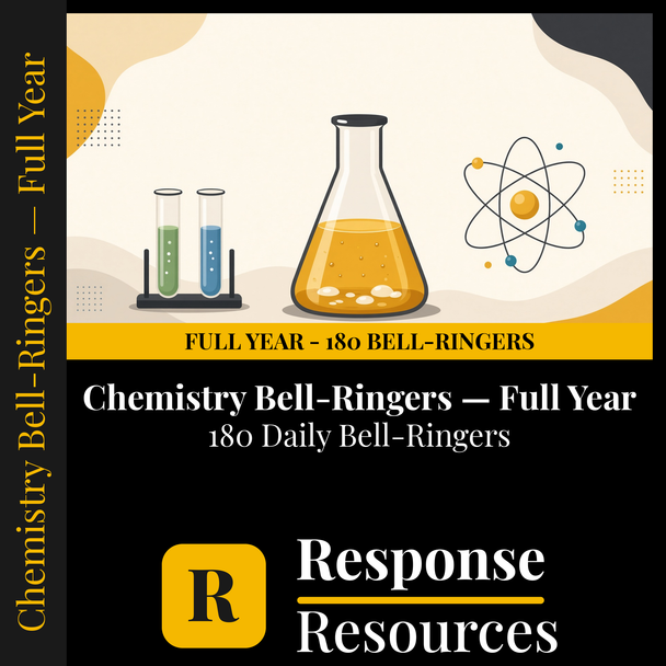 Chemistry Bell Ringers FULL YEAR - 180 Daily Warm-Ups (Grades 9-12)