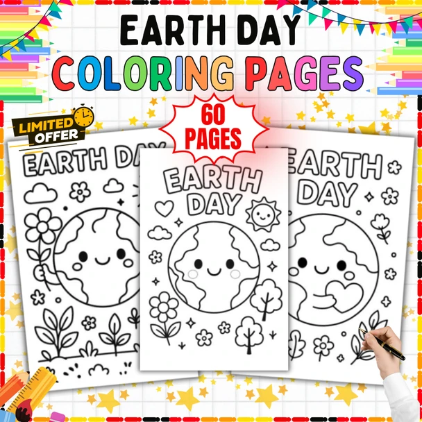 Earth Day Coloring Pages: 60 Printable Coloring Sheets PDF