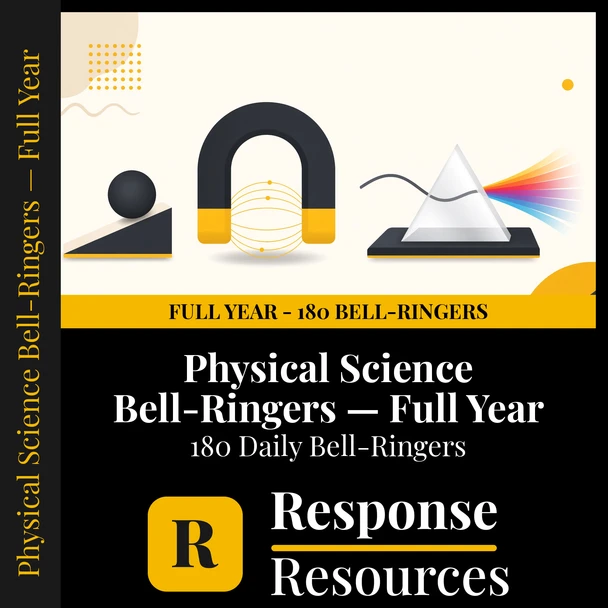 Physical Science Bell Ringers FULL YEAR - 180 Daily Warm-Ups (Grades 6-8)