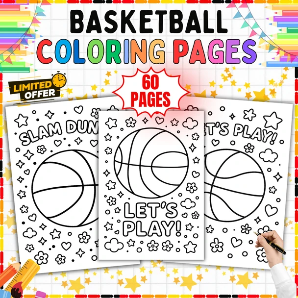 Basketball Coloring Pages: 60 Sports-Themed Coloring Sheets