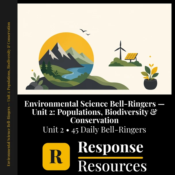 Environmental Science Bell Ringers Unit 2 - 45 Daily Warm-Ups (Grades 9-12)