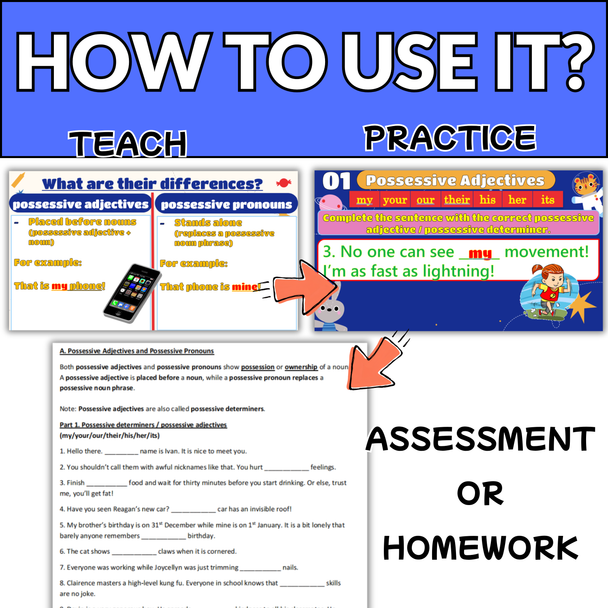 EFL / ESL Subject and Object / Personal Pronouns - Lesson Slides & Worksheets