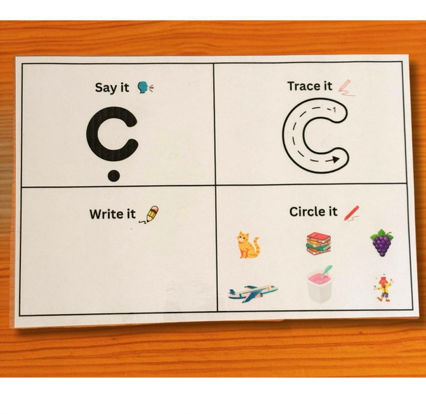 Alphabet Activity Boards | Letter Name & Sound Picture Matching Cards | Tracing