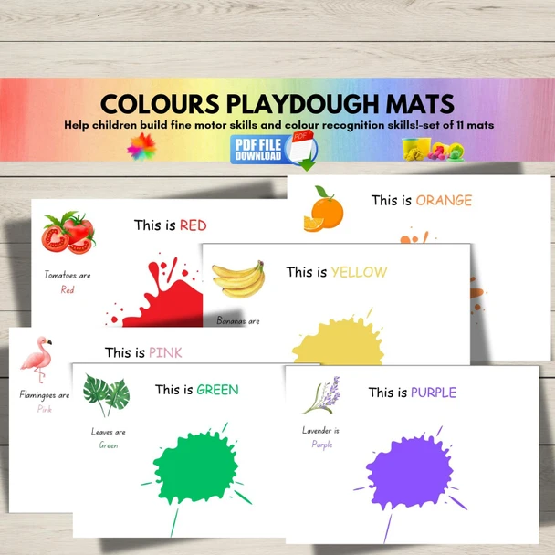 Color Playdough Mats | Color Recognition & Fine Motor Skills