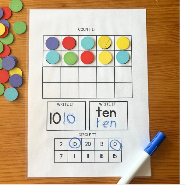Number Tracing & Counting to 20 Worksheets | Preschool & Kindergarten Math