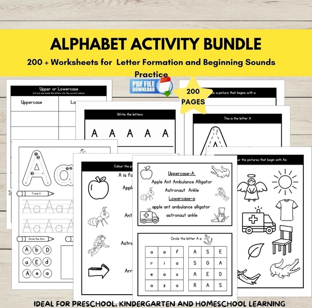 Alphabet Worksheets Activity Pack | Letter of the Week Activities | Trace, Write & Sounds