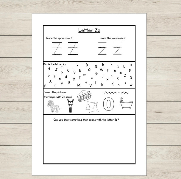 Alphabet Tracing Worksheets A-Z | Letter Sounds, Beginning Sounds & Phonics Activities