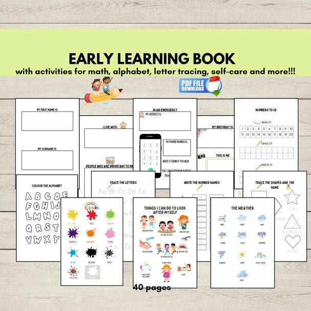 FREE Early Learning Activity Book | Preschool, Pre-K & Kindergarten Printable
