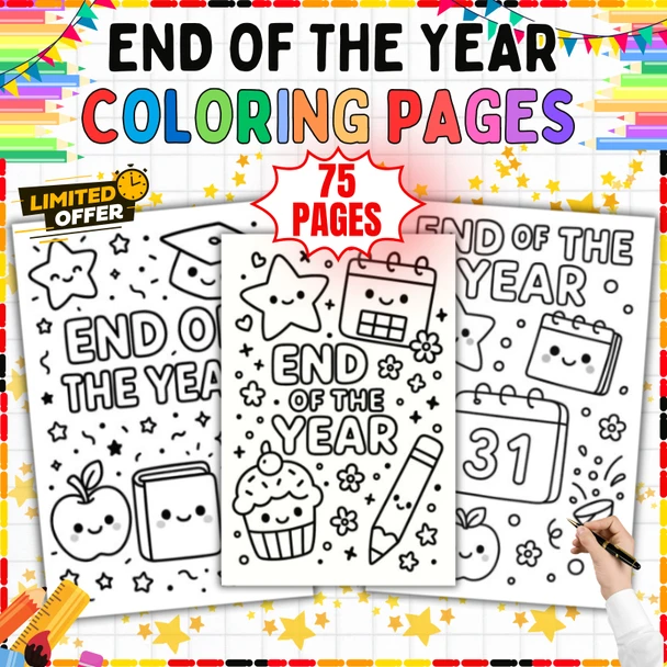 End of the Year Coloring Pages: 75 Printable Coloring Sheets PDF