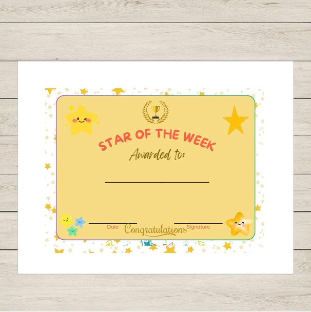 FREE Star of the Week Certificate | Printable Classroom Award
