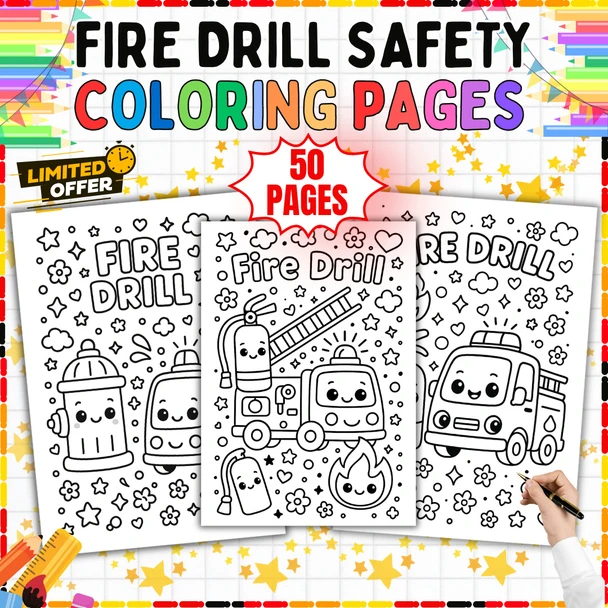 Fire Drill Safety Coloring Pages: 50 Fire Safety Designs
