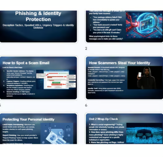 Social Engineering Phishing Defense Slides, Quiz & Vocab Expansion Pack | Unit 2 (Grades 6-12)