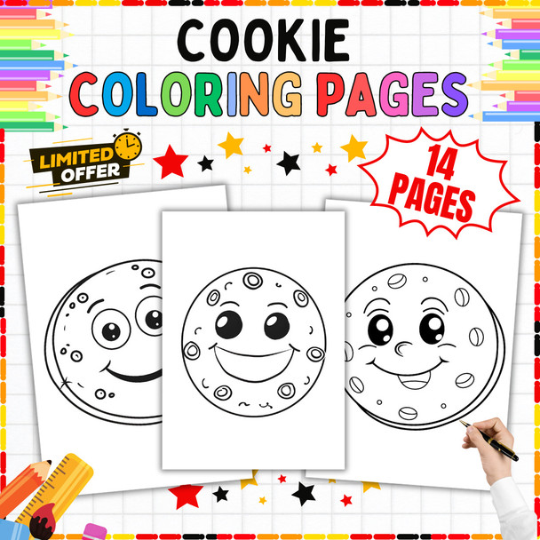Cookie Coloring Pages: 14-Page Cookie Art Activity PDF