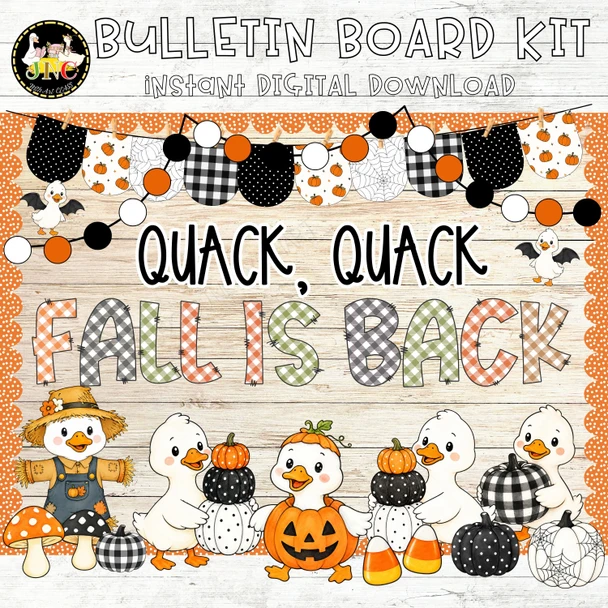 Silly Goose Fall Bulletin Board | Pumpkin Patch Halloween Classroom Decor | Thanksgiving Door Kit