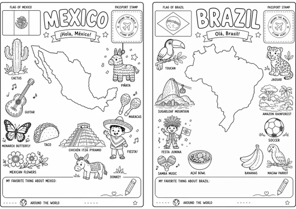 Around the World Passports – Printable Geography Adventure Activity for Kids