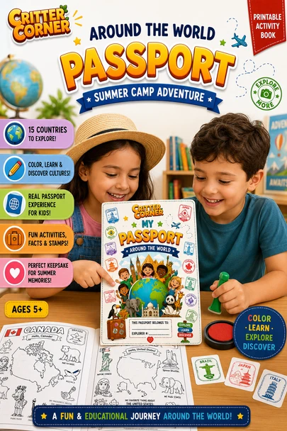 Around the World Passports – Printable Geography Adventure Activity for Kids