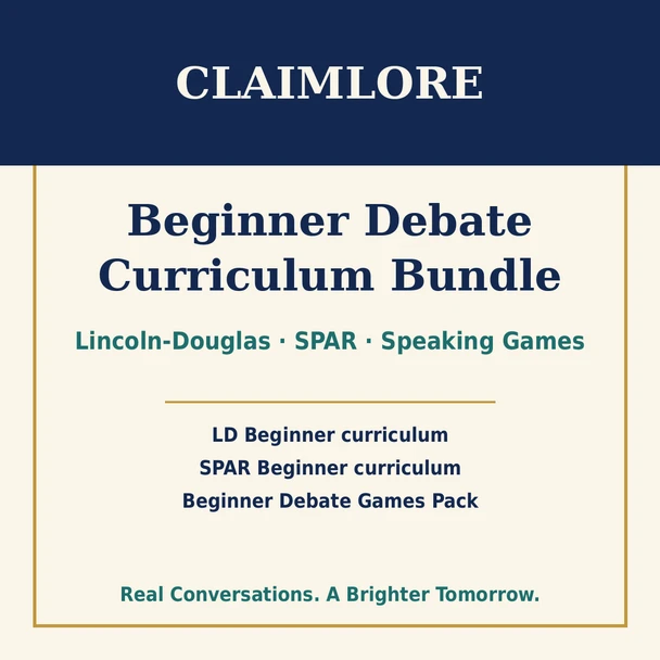 10587 : Beginner Debate Curriculum Bundle | Lincoln-Douglas, SPAR & Speaking Games | ClaimLore