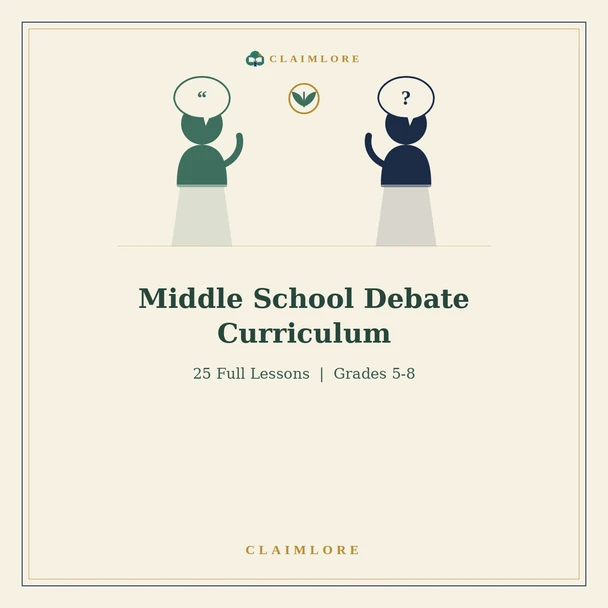 10587 : Middle School Debate Curriculum | 25 Lessons | ClaimLore