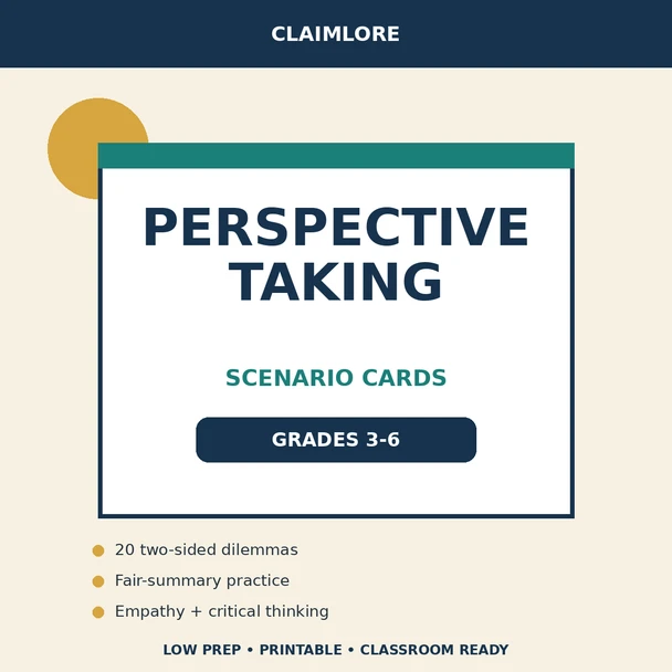 10587 : Perspective Taking Scenario Cards | Grades 3-6 | ClaimLore