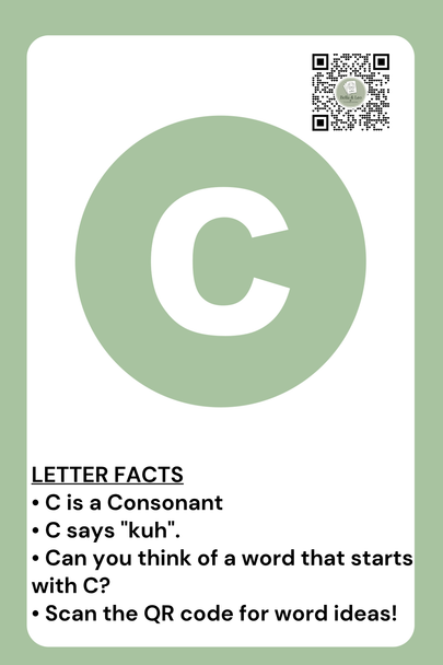 Alphabet Flashcards with QR Codes 26 Printable Letter Cards Beginning Sounds