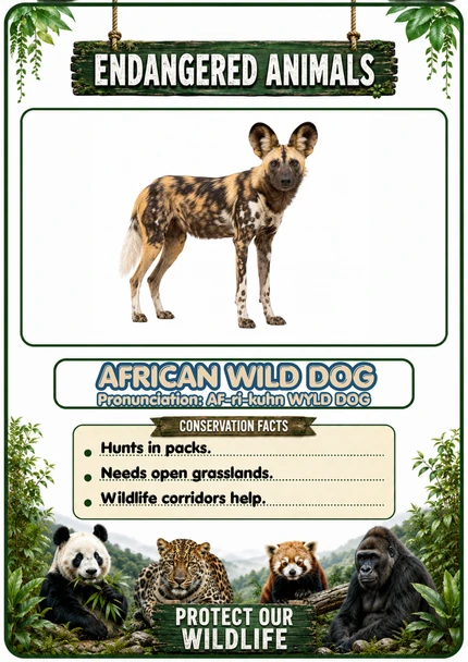 Endangered Animals of the World Flashcards 20 Printable Animal Flash Cards