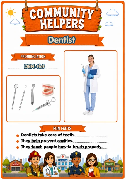 Community Helpers Flashcards | 20 Printable Occupation Cards with Pronunciation