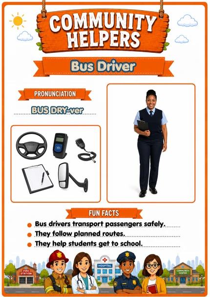 Community Helpers Flashcards | 20 Printable Occupation Cards with Pronunciation