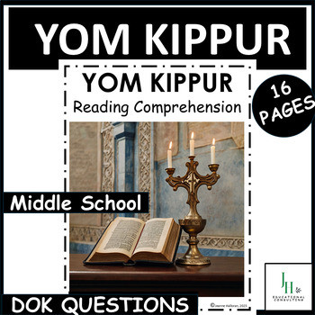 Yom Kippur Reading Comprehension Passage & Questions | October Fall Activity | Middle School | DOK
