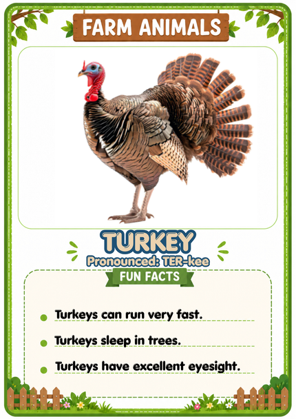 Farm Animals Flashcards 20 Printable Animal Cards with Fun Facts