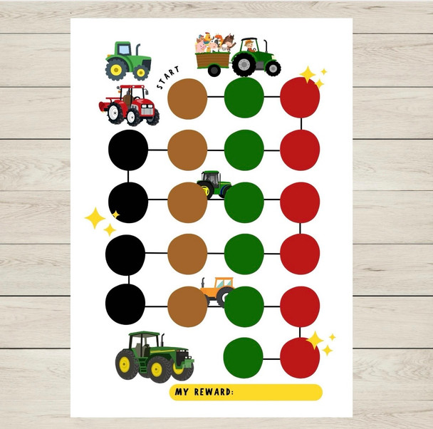 Tractor Sticker Reward Chart - Potty Training & Behavior Incentive,