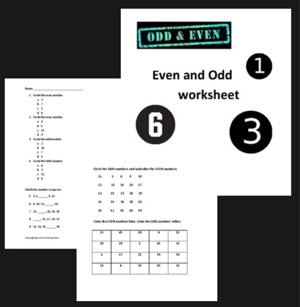 Even and Odd Worksheet