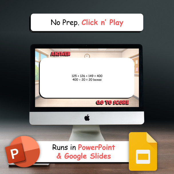Steps in Multi Step Word Problems BUMP Math Game - No Prep Grade 5 Review