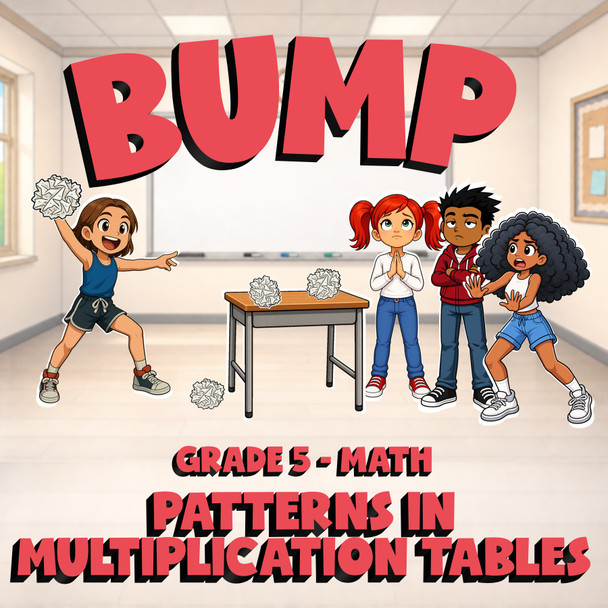 Patterns in Multiplication Tables BUMP Math Game - No Prep Grade 5 Review