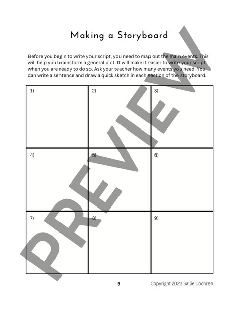 Script Writing Group Activity: Writing a Suspenseful TV Show Script (6-8)