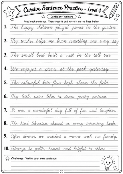 Cursive Handwriting Workbook for Kids A–Z Letter, Word & Sentence Practice