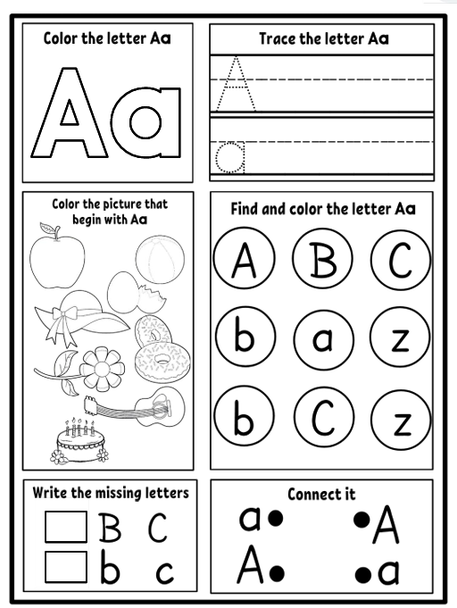 Alphabet Tracing Worksheets A–Z Letter Writing Practice Workbook Handwriting